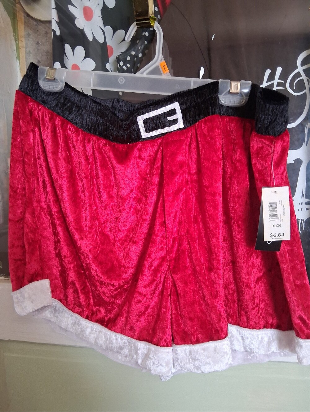 Festive Red Velvet Holiday Skirt with Faux Fur Trim